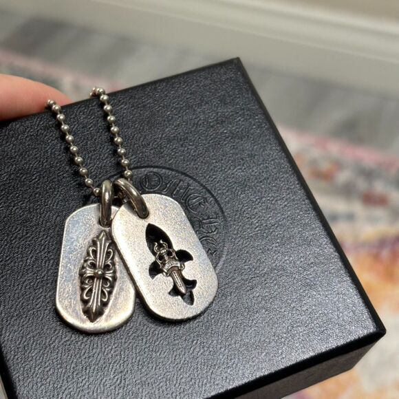 Chrome Hearts Dagger Cross Dog Tag Necklace - Picture 7 of 10